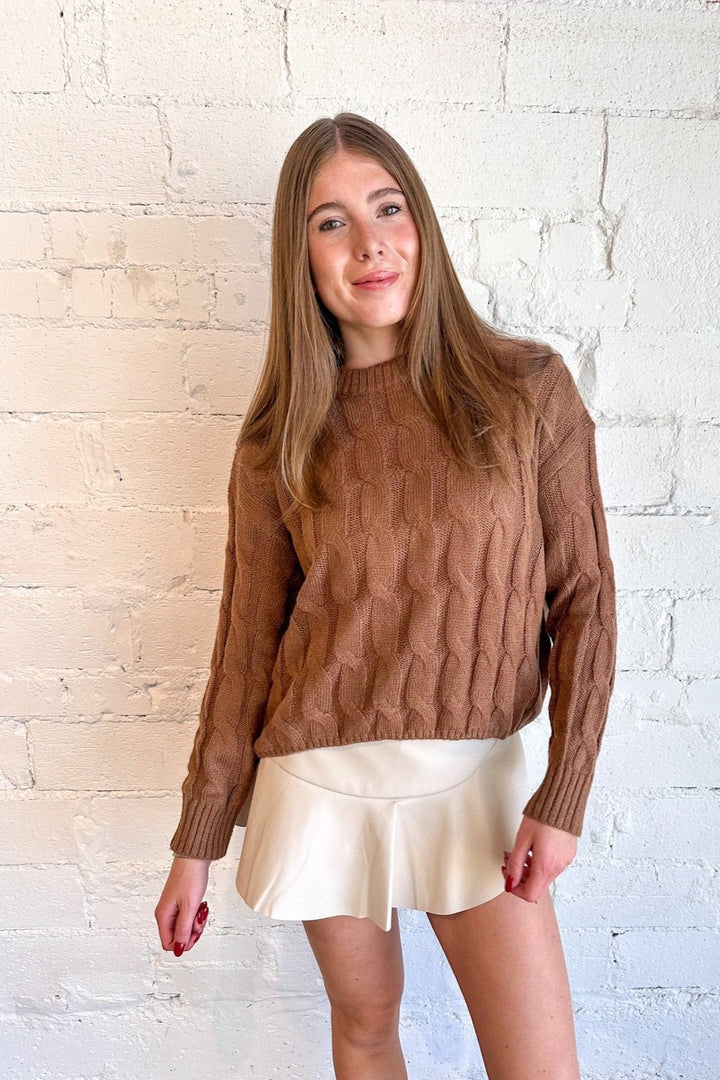 Ariana Sweater, Brown Sweater, Sweater, Sweater Weather, Fall Sweaters, Fall Outfits, Brown Knit Sweater, Long Sleeve Top, Dallas Boutique, Boutique Clothes
