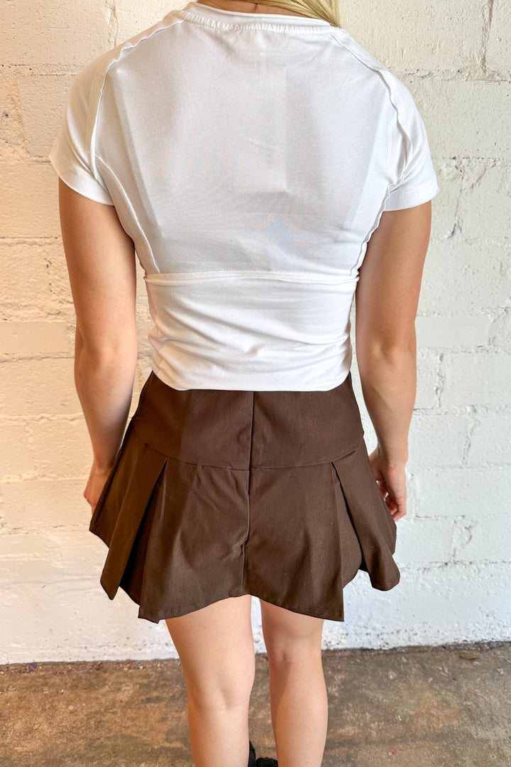 Bow Skirt, Mini Skirt, Skirt, Brown Skirt, Dallas Boutique