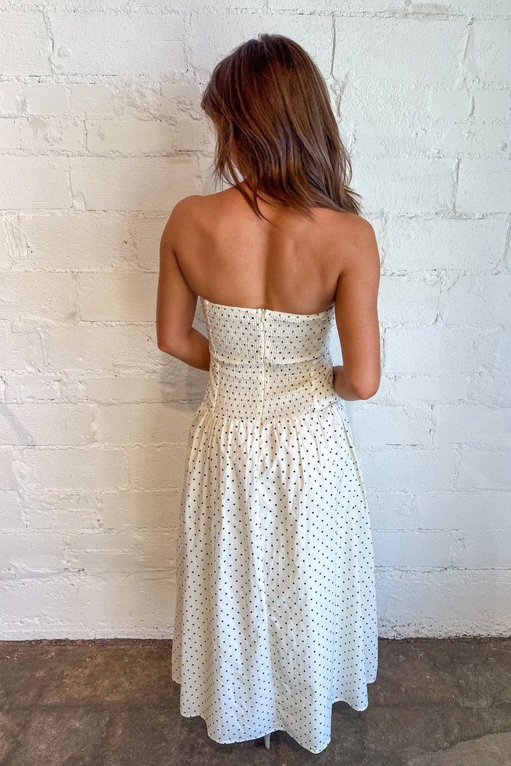 Beverly Midi Polkadot Tube Dress, Maxi Dress, Maxi Polka Dot Dress, Dresses, Boutique Dresses, Dallas Boutique, Adeline Boutique, Women's Fashion