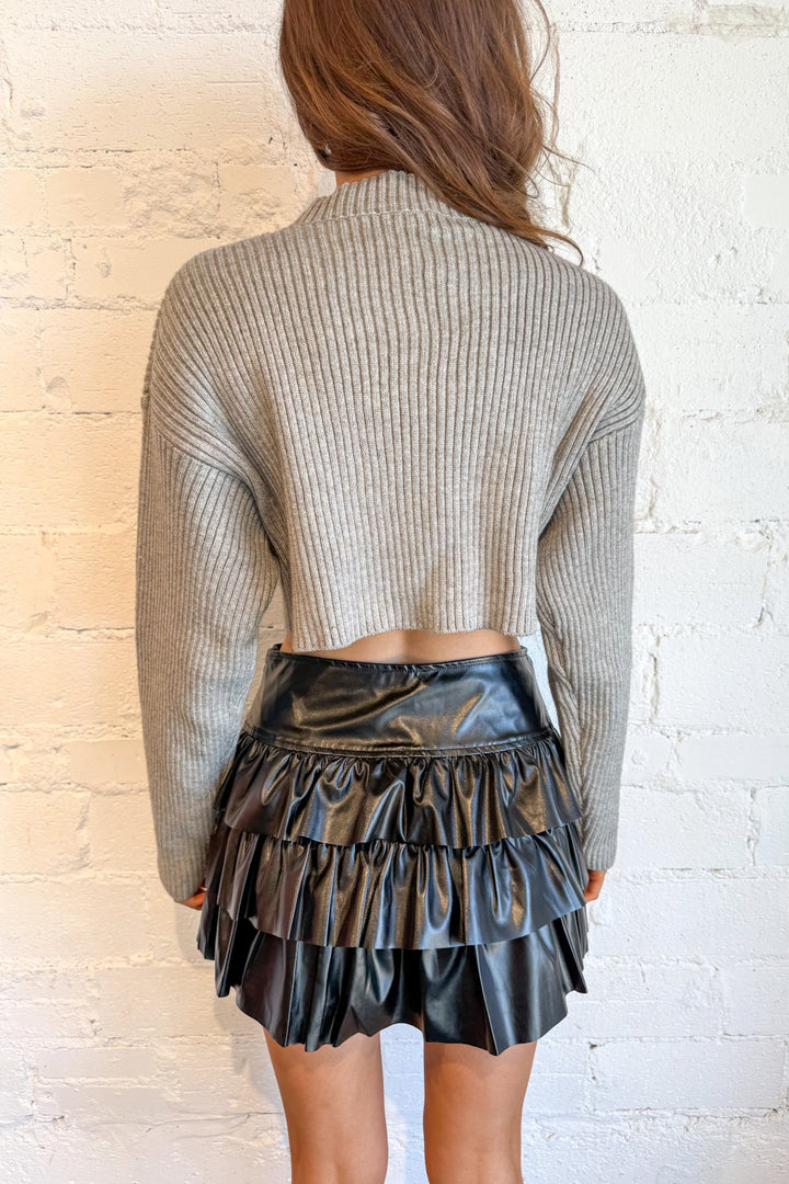 Lettie Ruffle Mini Skort, Riffle Mini Skirt, Mini Skirt, Bottoms, Leather Skirt, Adeline Boutique, Dallas Boutique, Boutique Clothing