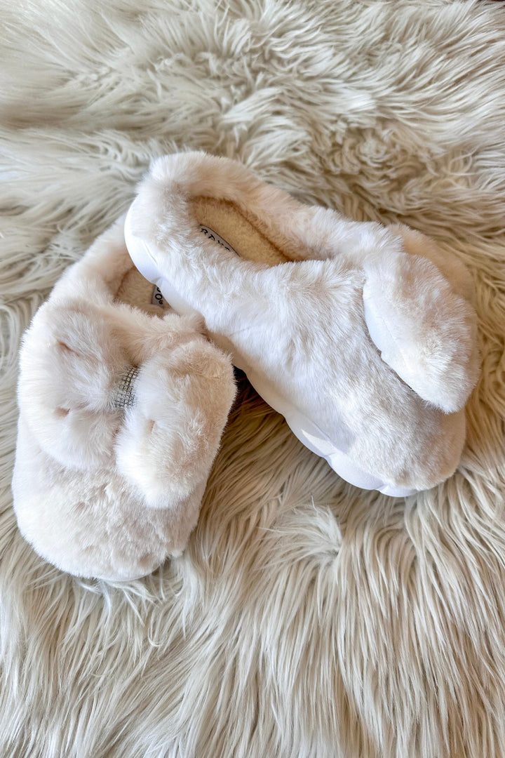 Bling On The Holidays Fur Slippers, Fur Slippers, Slippers, Adeline Boutique