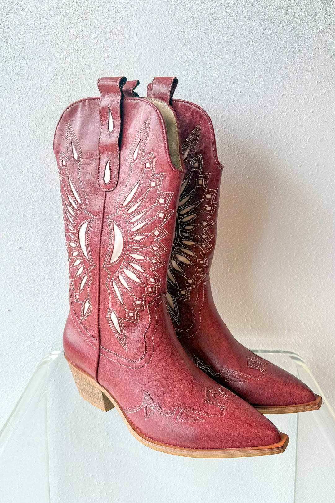 Britney Crimson Boots, Cowboy Boots, Western Boots, Red Cowboy Boots, Boots, Shoes, Adeline Boutique, Dallas Boutique, Boutique Shopping, Boutique Shoes, Country Concert Outfit, Rodeo Outfit, Upscale Western