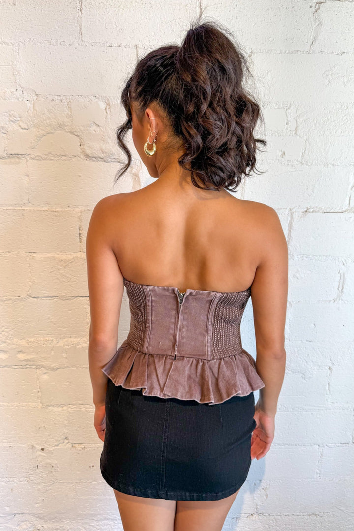Cider Breeze Top, Tops, Strapless Top, Adeline Boutique, Dallas Boutique, Game Day Outfits