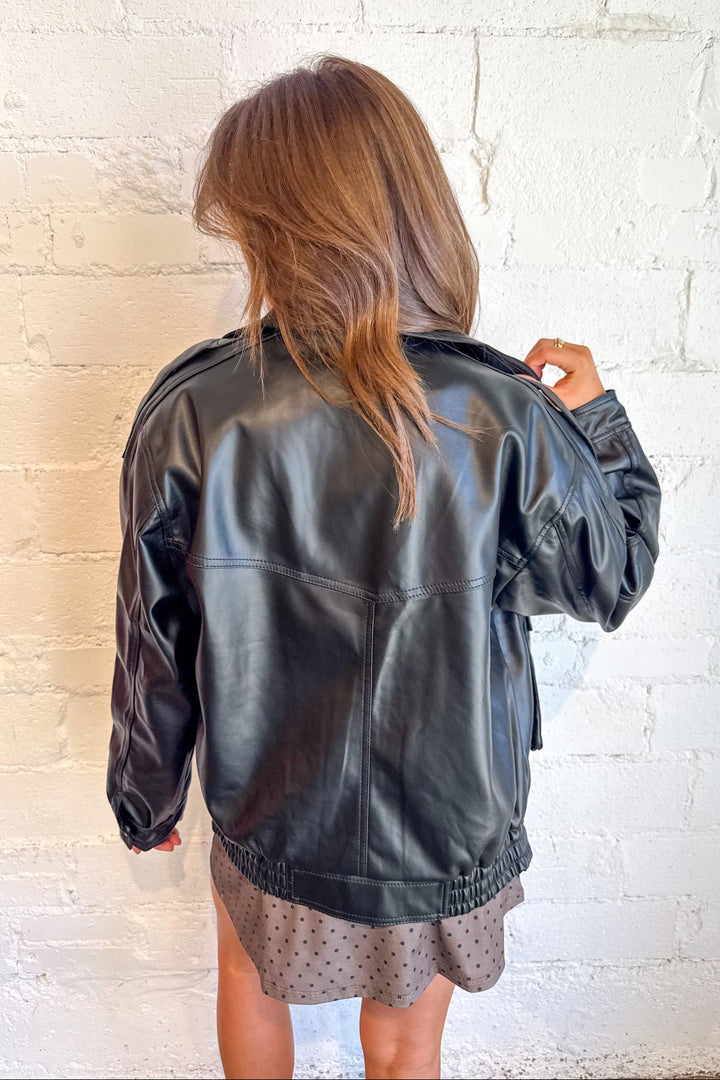 Carina Pick Up Jacket, Leather Jacket, Oversized Leather Jacket, Jackets, Fall and Winter Styles, Outerwear, Adeline Boutique
