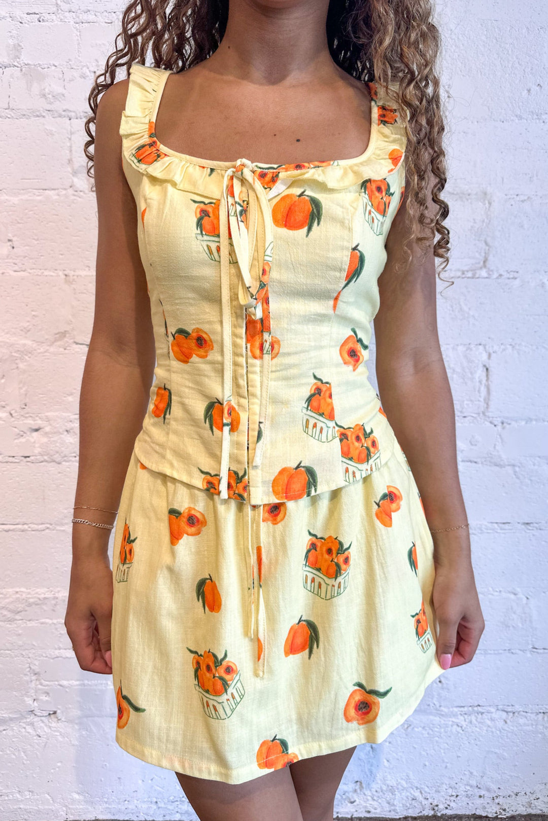 Citrus Bliss Skirt, Skirt, Mini Skirt, Two Piece Set, Matching Set, Adeline Boutique, Boutiques, Dallas Boutiques, Summer Styles