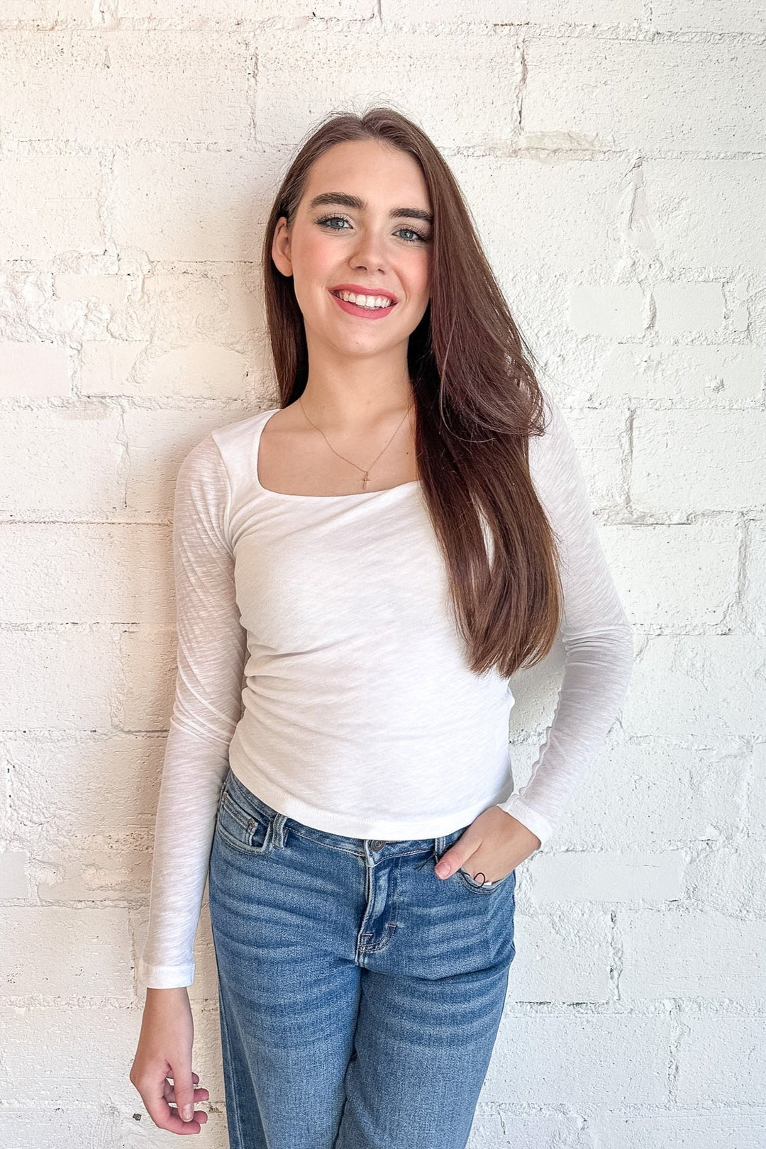 Dani Seamless Square Neck, Long Sleeve, Square Neck Top, Fall Fashion, Dallas Boutique, Adeline Boutique