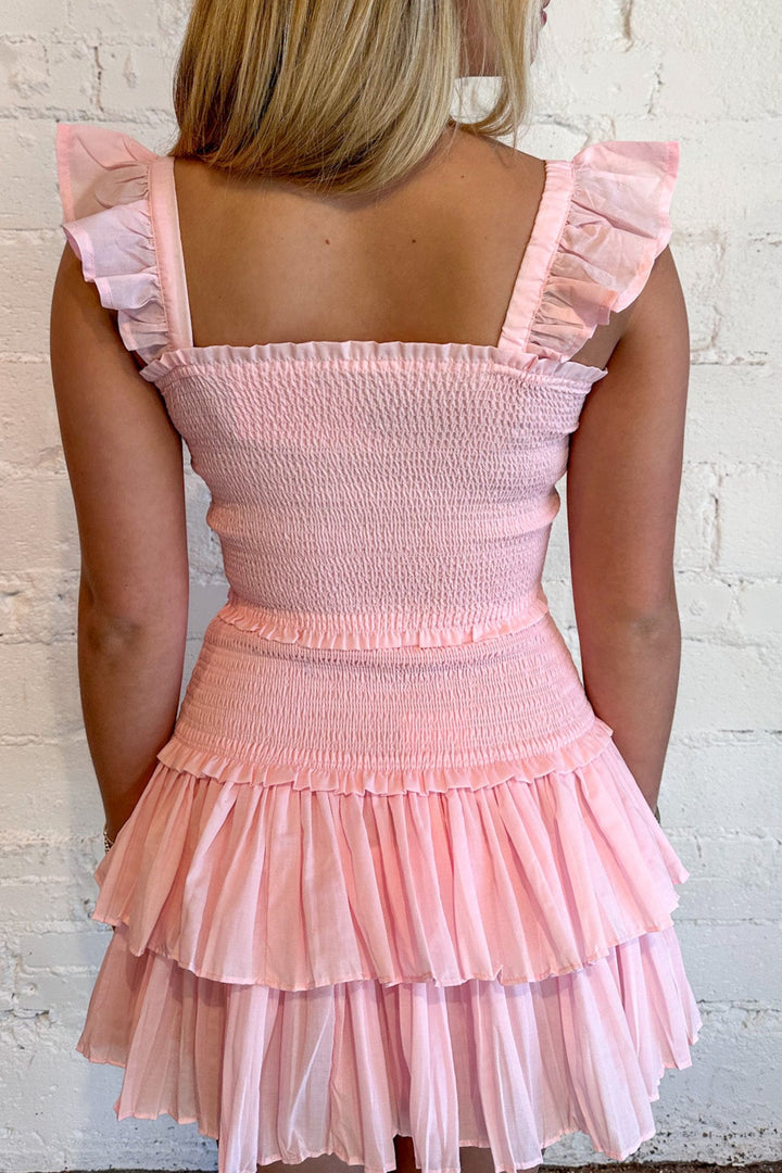 Fergie Layered Pink Skirt, Spring Skirts, Mini Skirt, Bottoms, Spring Outfit, Matching Set, Adeline Boutique, Dallas Boutique