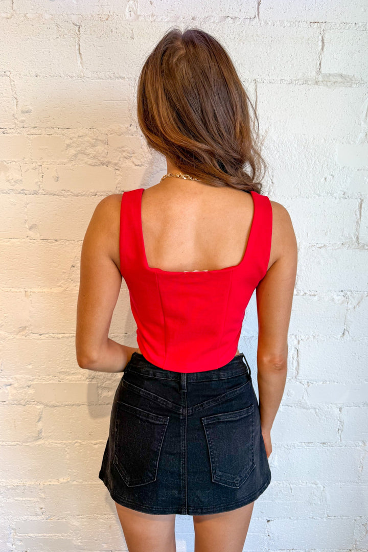 Isabella Square Neck Top, Crop Tops, Game Day Tops, Adeline Boutique, Dallas Boutique, Going Out Tops, Boutique Clothing