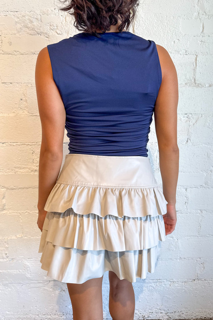 Lettie Ruffle Mini Skort, Riffle Mini Skirt, Mini Skirt, Bottoms, Leather Skirt, Adeline Boutique, Dallas Boutique, Boutique Clothing