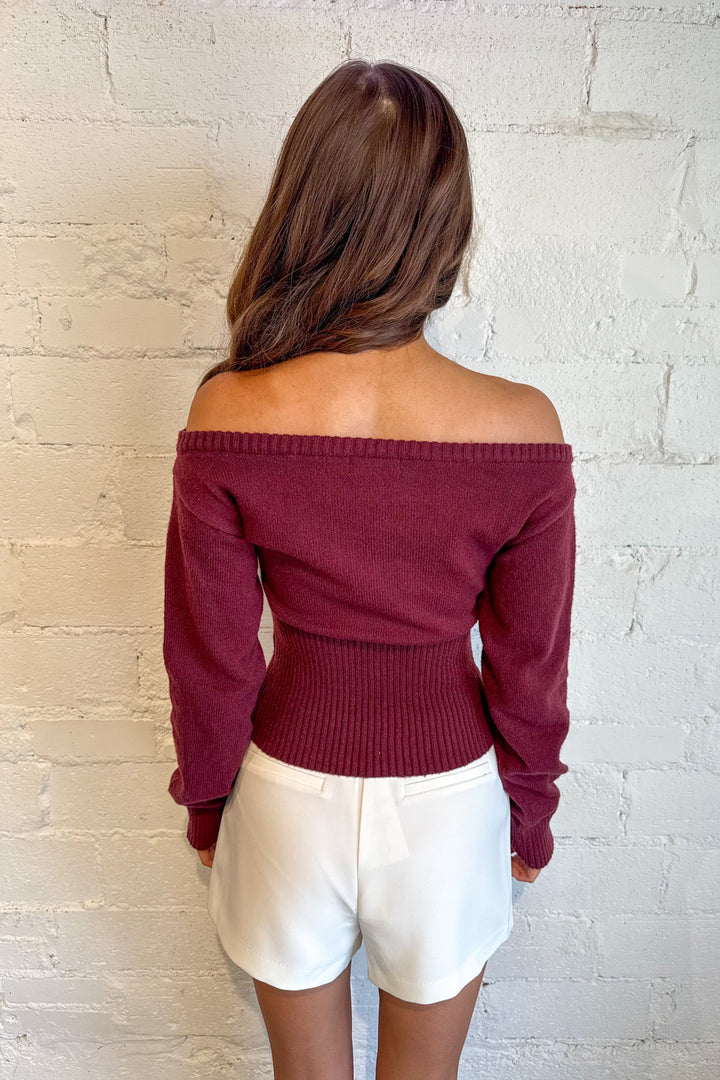 Mari Mari Sweater, Off the Shoulder Sweater, Sweater, Knit Top, Fall Sweaters, Fall and Winter Styles, Adeline Boutique, Dallas Boutique, Women's Clothing Boutique