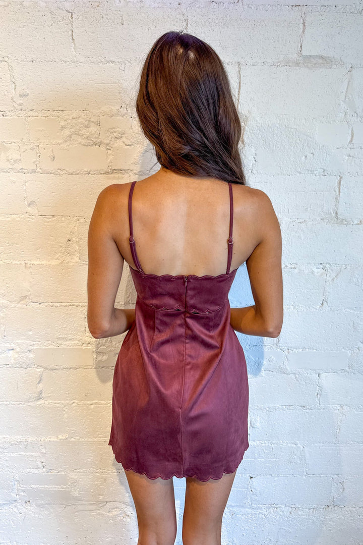 Moonstone Scallop Mini Dress, Black Dress, Suede Dress, Adeline Boutique, Dallas Boutique, Boutique Dresses