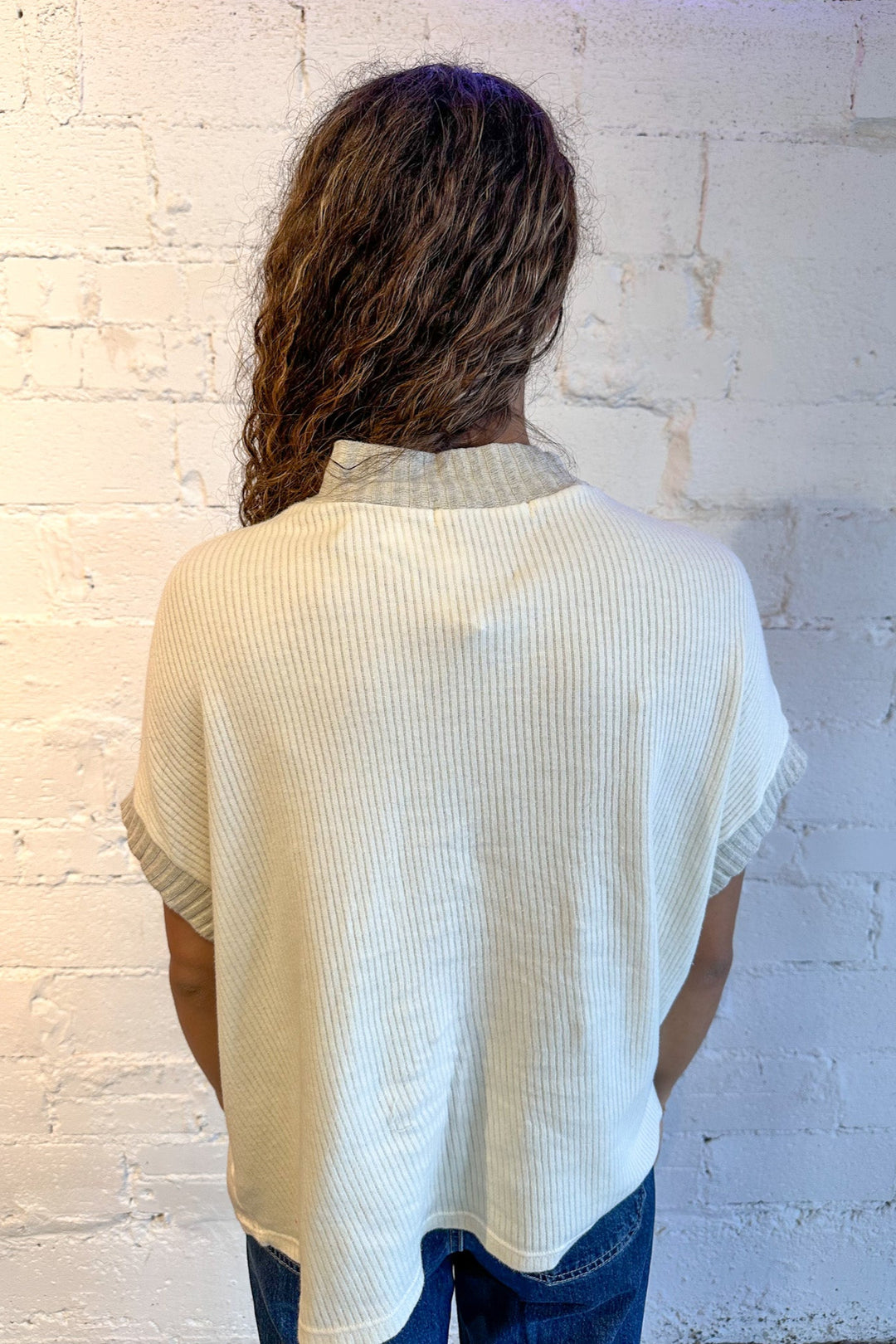 Project Social Everly Mixed Rib Tee, Top, Basic, Tee, Knit Top, Adeline Boutique
