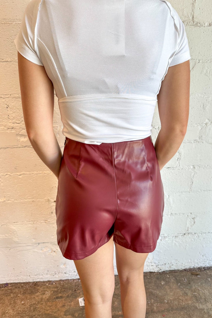 Red Leather Skort, Mini Leather Skort, Mini Skort, Leather Skirt, Mini Leather Skirt, Skirt, Dallas Boutique