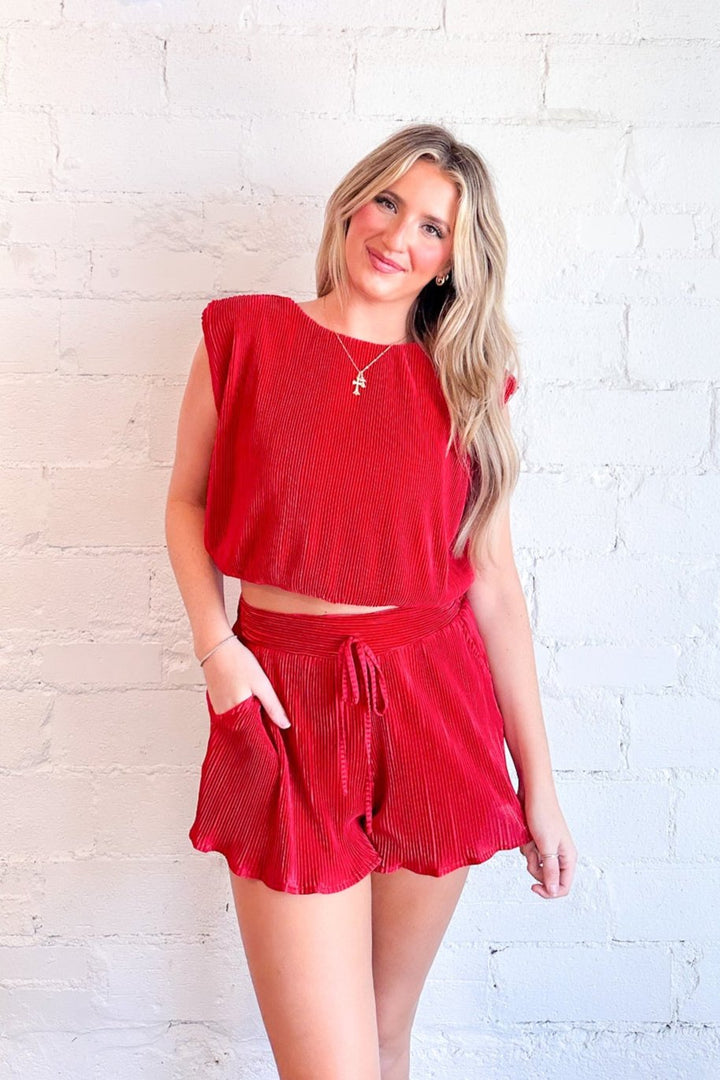 Red Victory Vibes Top