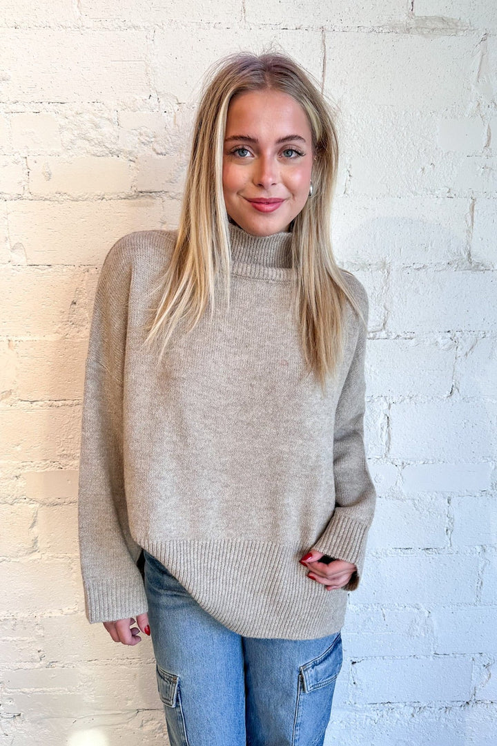 Snug Style Knit Top, Knit Top, Oversized Sweater, Fall Outfits, Thanksgiving Outfits, Dallas Boutique, Boutique Clothing, Turtleneck