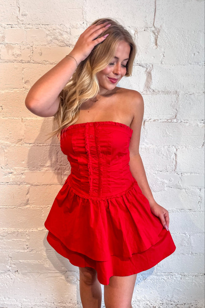 Sweet Escape Strapless Mini Dress, Strapless Dress, Summer Dress, 4th of July Outfits, Dresses, Adeline Boutique, Boutiques, Dallas Boutiques