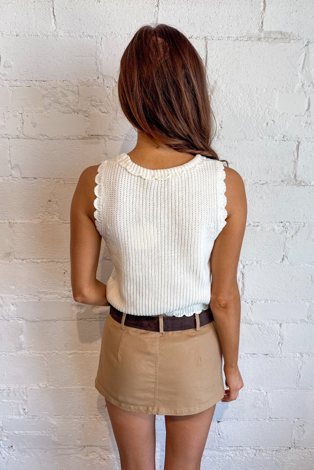 The Scallop Sweater Tank, Sweater Tank, Tops, Knit Tops, Fall Styles, Adeline Boutique, Dallas Boutique, Texas Boutique