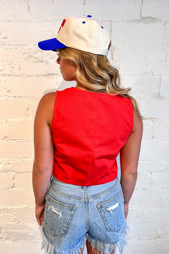 Tied & True Top, Tie Front Top, 4th of July, Summer Tops, Adeline Boutique, Dallas Boutique, Boutiques