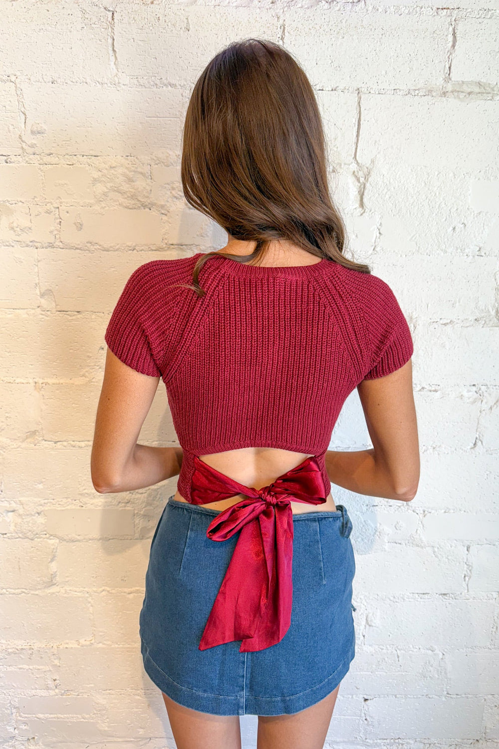 Tied Up Back Bow Top, Adeline Boutique, Dallas Boutique, Boutique Clothing, Sweater, Tops