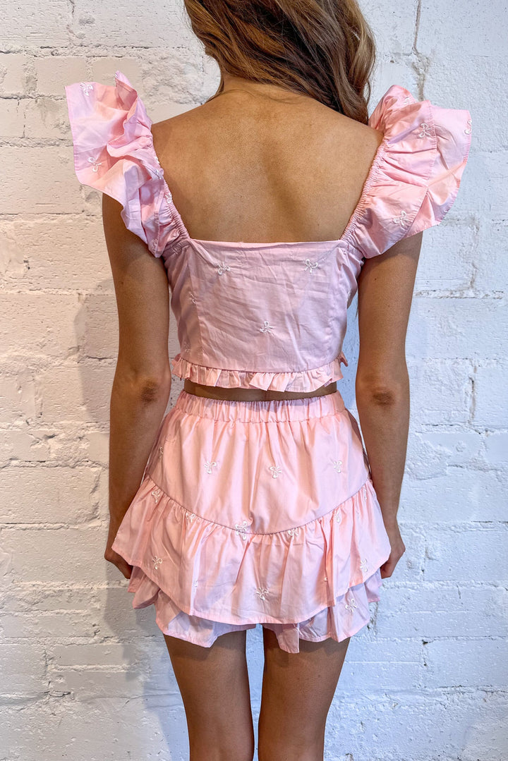 Tied with Grace Bow Skort, Two Piece Set, Spring Set, Adeline Boutique, Dallas Boutique, Boutique Clothing, Mini Skirt, Spring and Summer Styles