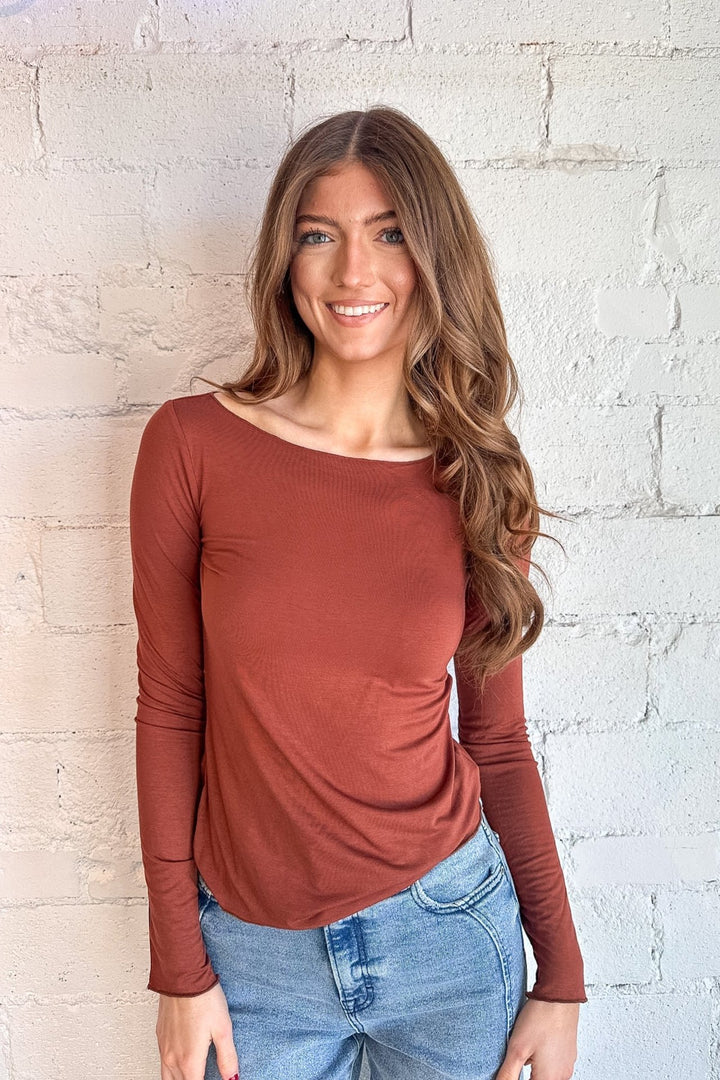 Vera Boatneck Longsleeve Tee, Basic Tee, Longsleeve Top, Adeline Boutique