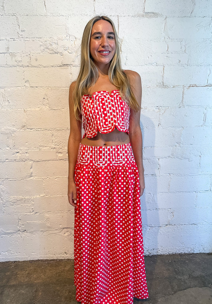 Polka Dot Rally Maxi Skirt