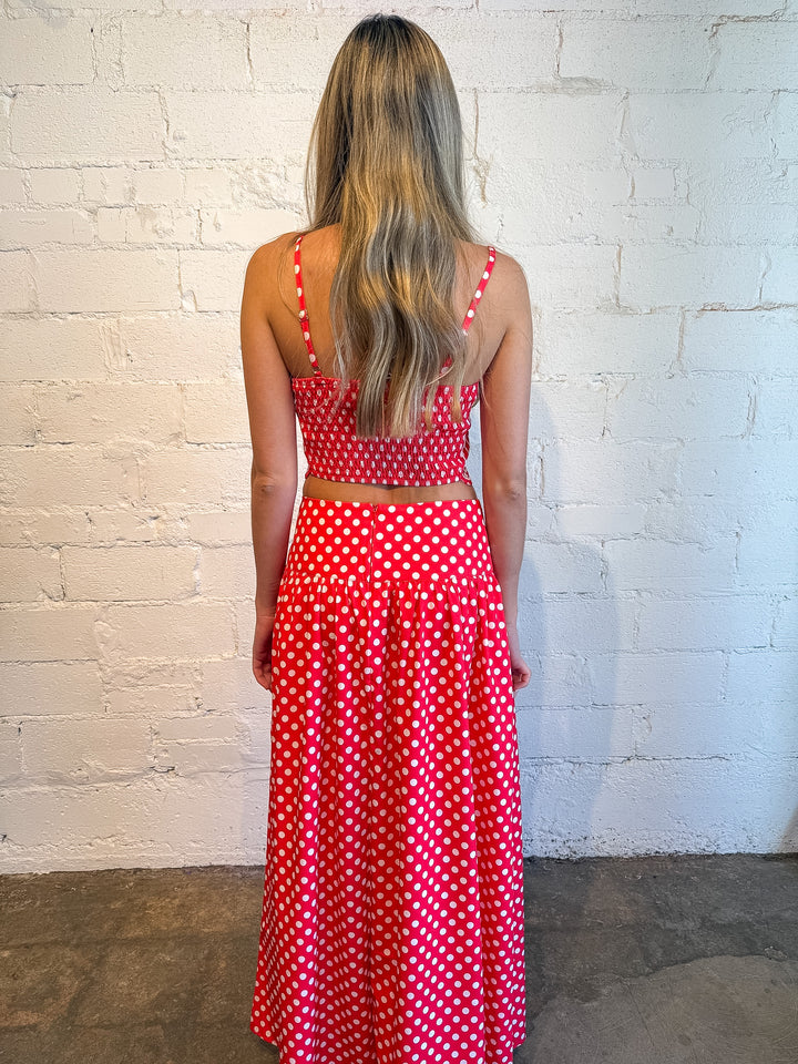 Polka Dot Rally Maxi Skirt