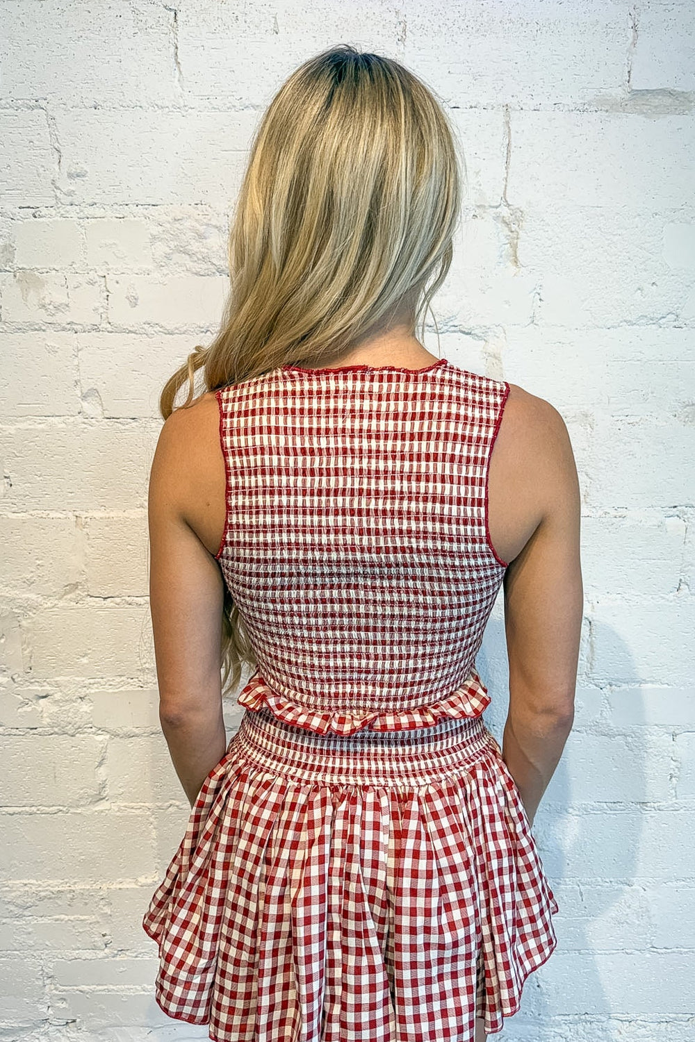 All American Top, Gingham Tops, Gingham Sets, Sets, Matching Sets, Adeline Boutique, Dallas Boutique, Gameday Styles, 4th of July Styles, Spring and Summer Styles