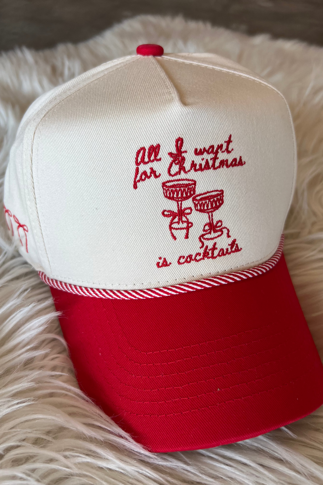 All I Want For Christmas Is Cocktails, Hats, Trucker Hats, Accessories, Holiday Hats, Gift Ideas, Adeline Boutique, Dallas Boutique