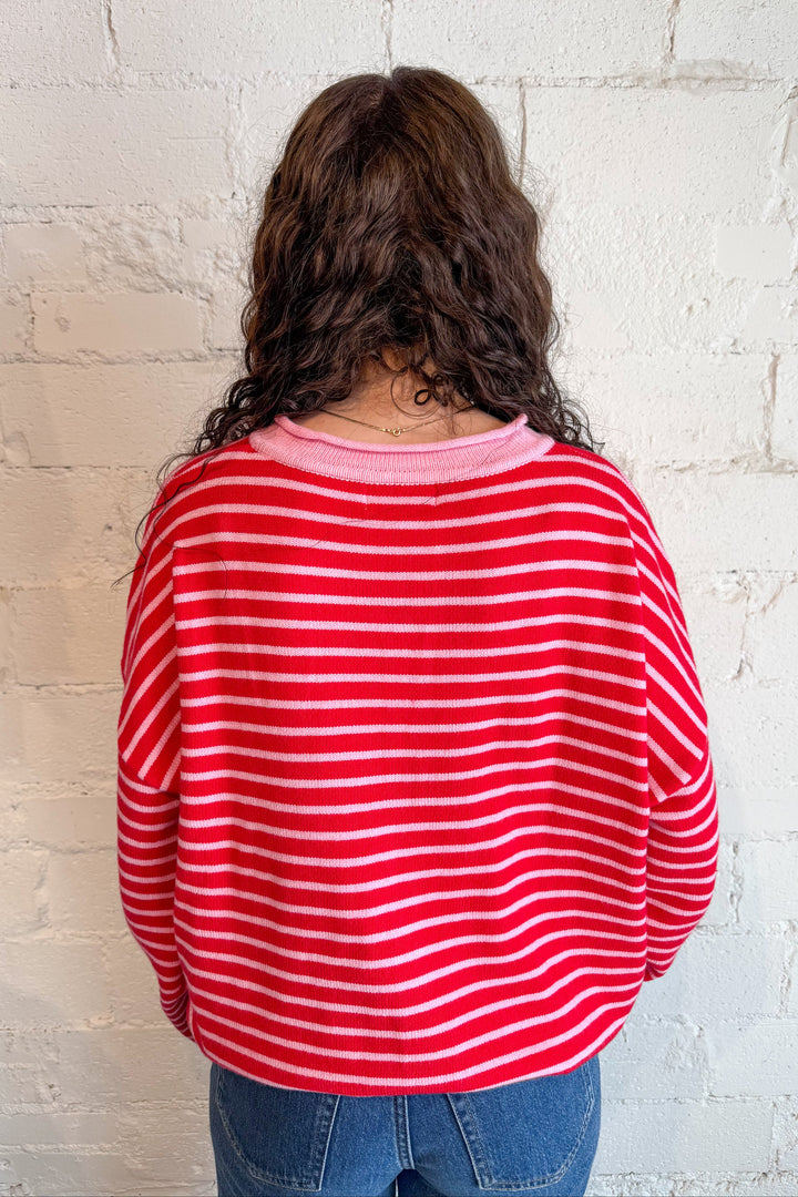 All My Love Striped Cardigan, Cardigan, Sweater, Valentine's Sweater, Adeline Boutique, Dallas Boutique 