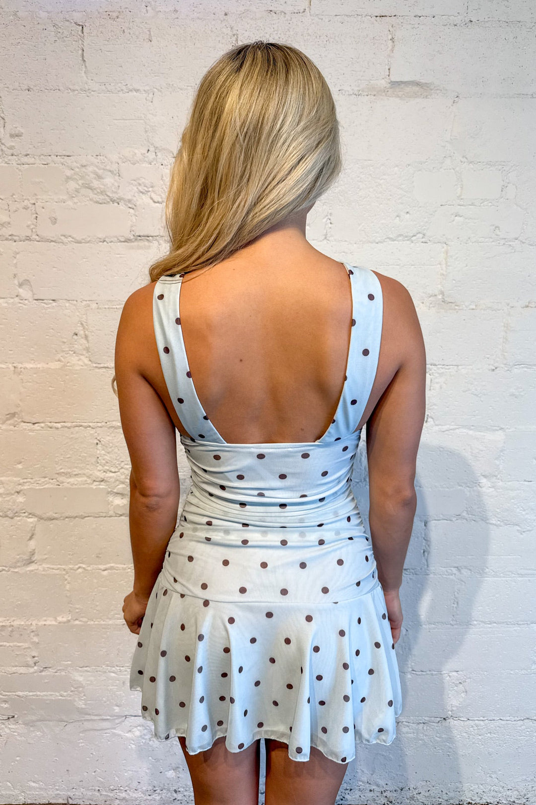Allie Dress, Polka Dot Dress, Women's Dresses, Adeline Boutique, Dallas Boutique, Spring and Summer Dresses, Blue Dress