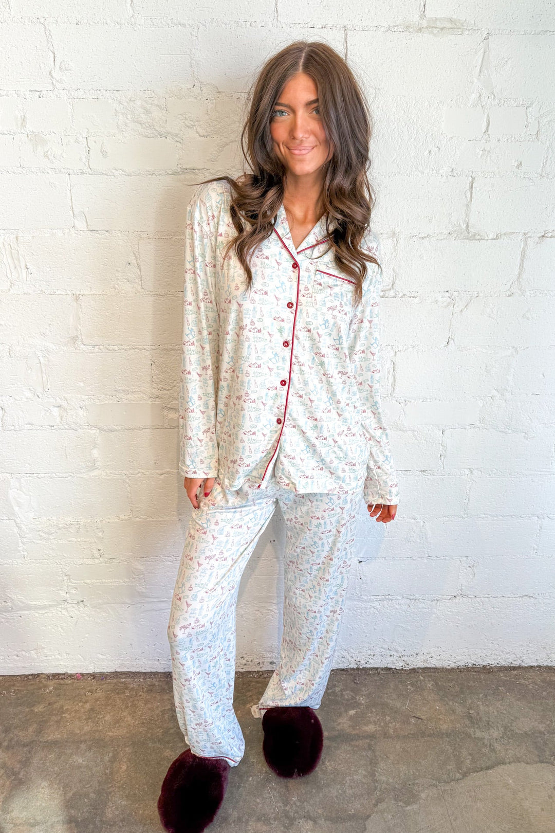 Apres Ski Pajama Bottom, Pajama Bottoms, Bottoms Pjs, Loungewear, Holiday Pajamas, Adeline Boutique, Dallas Boutique