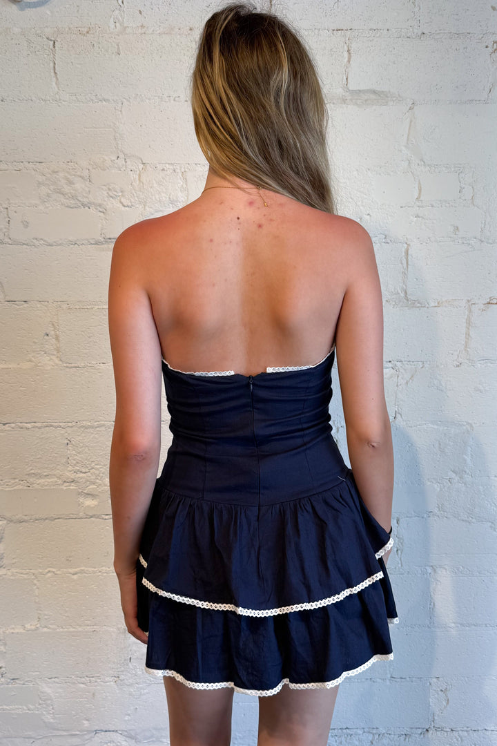 Bayside Romper Navy Back, adeline boutique, dallas boutique, boutique