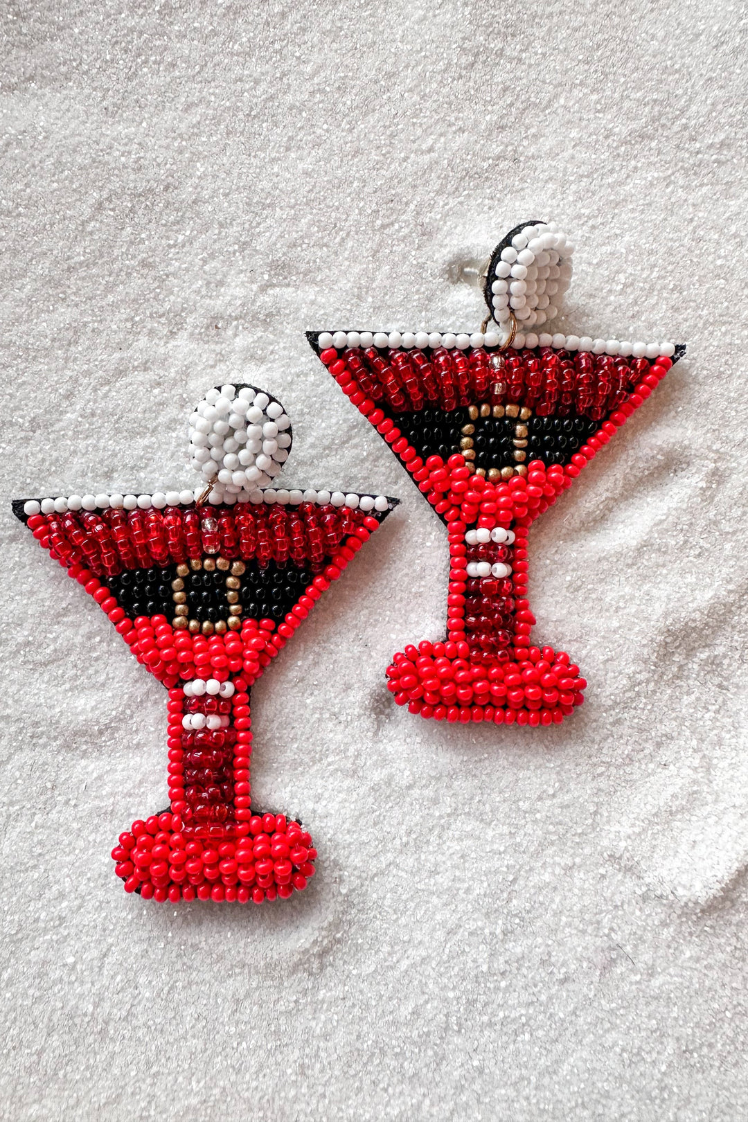 Beaded Martini Earrings, Holiday Earrings, Adeline Boutique, Boutique Jewelry 