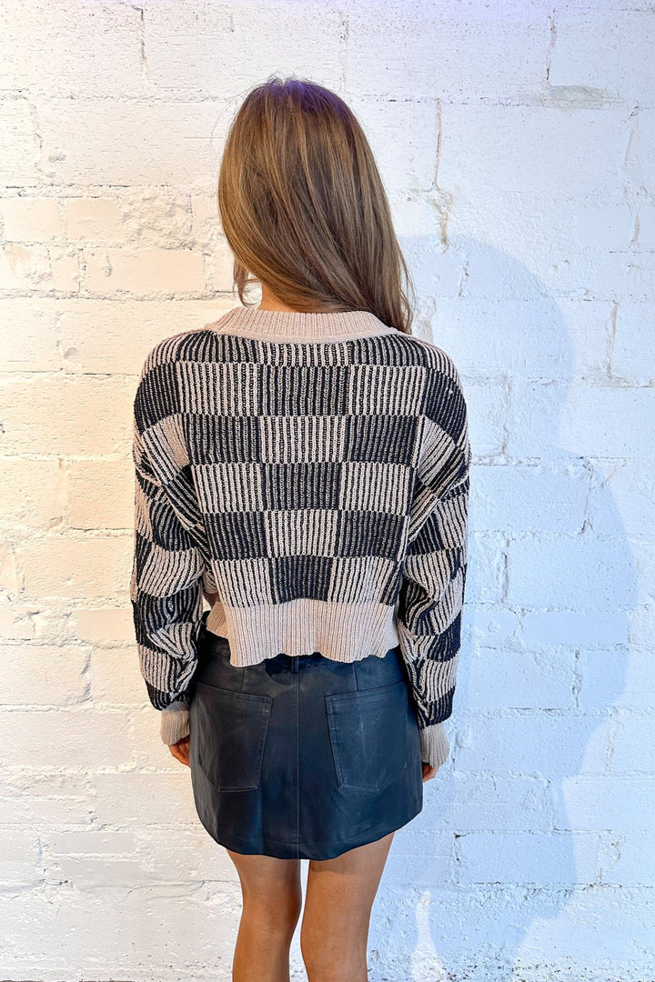 Black/Beige Checkmate Sweater, Plaid Sweater, Sweaters, Sweater Weather, Fall Sweaters, Fall Fashion, Fall Fashion 2024, Dallas Boutiques, Adeline Boutique 