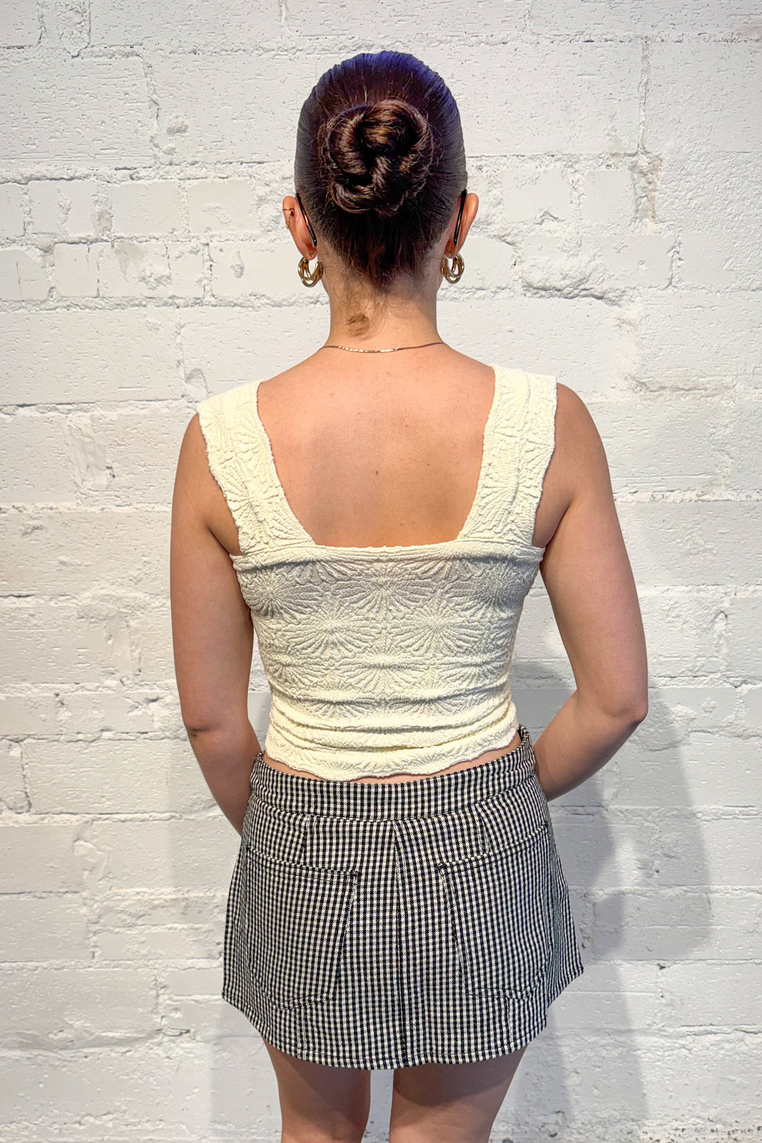 Black Free People Georgie Gingham Micro Skort, skort, skorts, skirt, skirts, dallas boutique, boutique