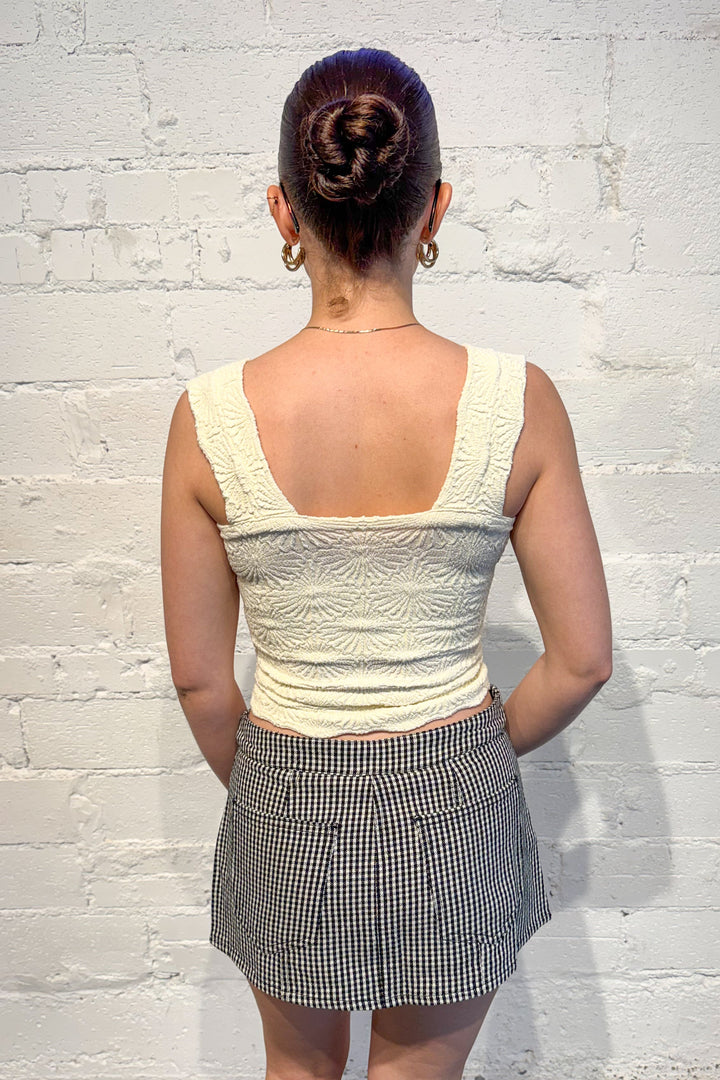 Black Free People Georgie Gingham Micro Skort, skort, skorts, skirt, skirts, dallas boutique, boutique