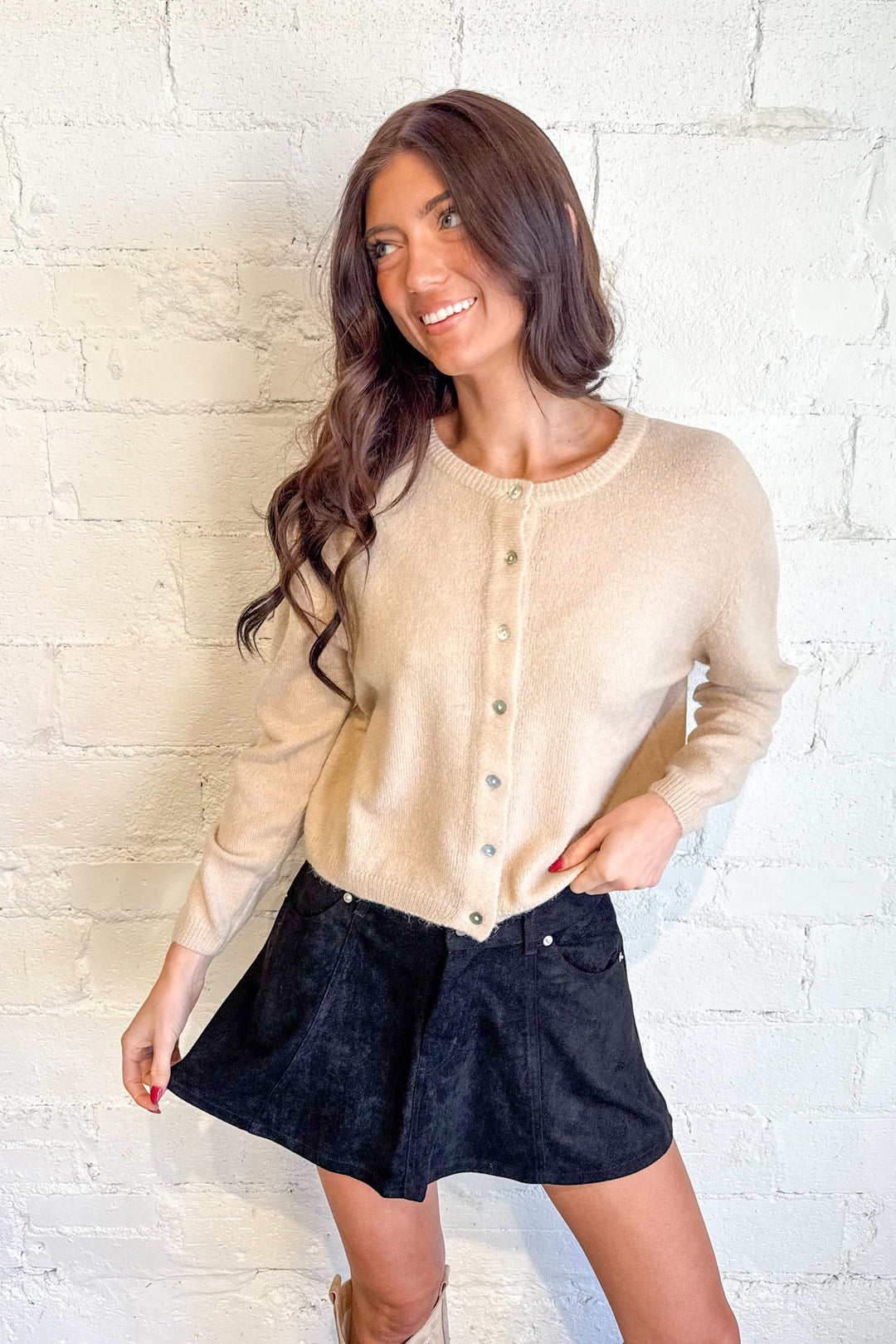 Lasso Twirl Suede Skirt, Suede Skirt, Fall and Winter Skirts, Skirts, Mini Skirts, Fall Styles, Adeline Boutique, Dallas Boutique, Women's Fashion