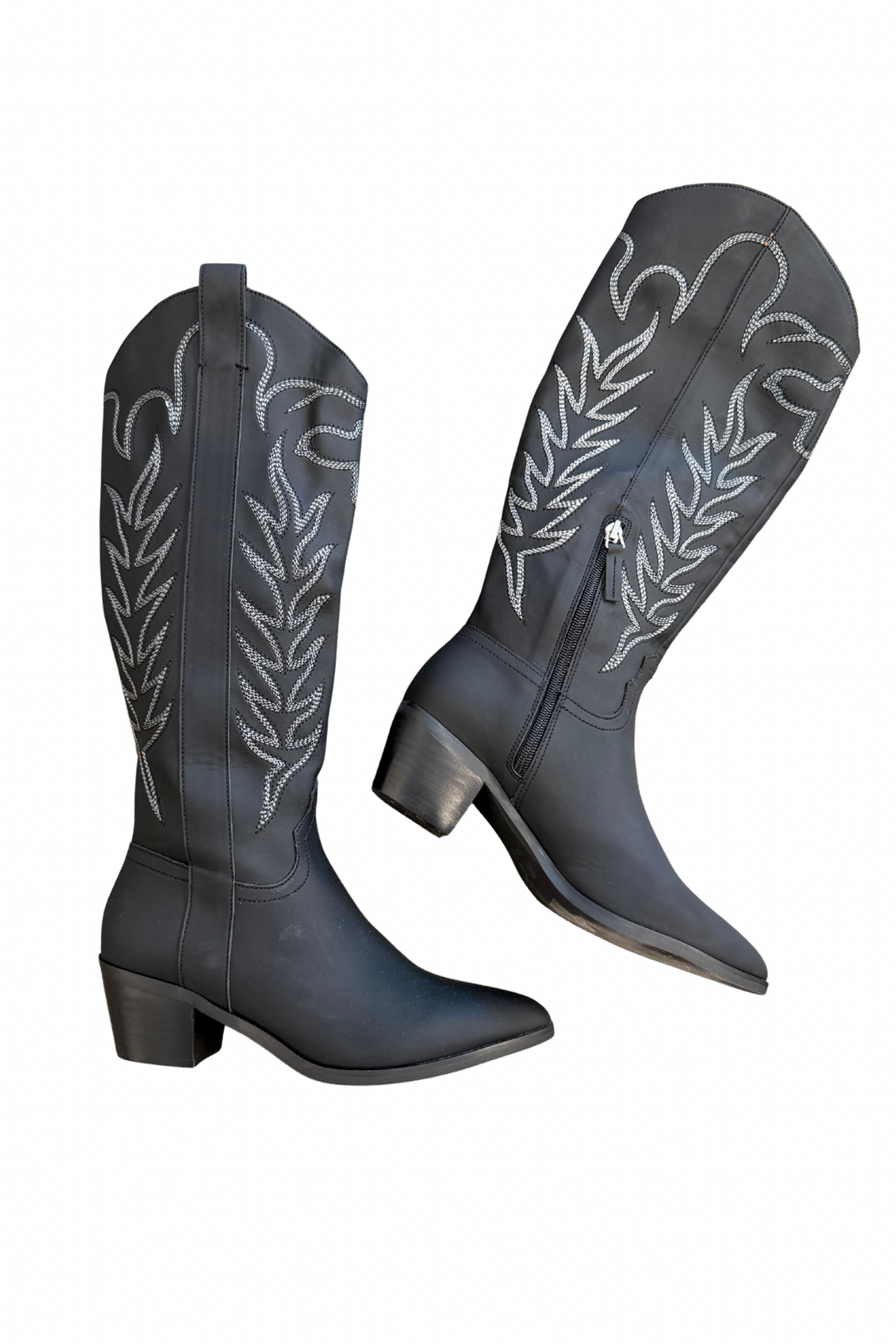 black matte cowboy boots, black cowboy boots, cowboy boots