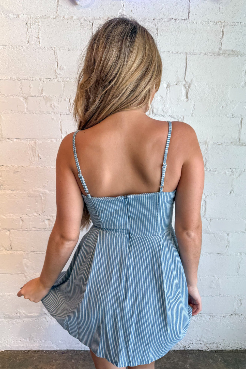 Blue Cinch Dress, Denim Dress, Summer Styles, Dresses, Adeline Boutique, Dallas Boutique, Boutique Dresses, Striped Dress