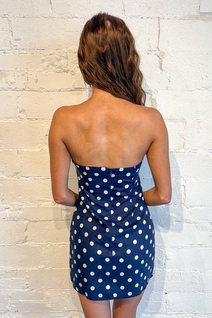 Miss Americana Dress, Polka Dot Dress, Dresses, Women's Dresses, 4th of July Styles, Adeline Boutique, Dallas Boutique, Polka Dot, Mini Strapless Dress