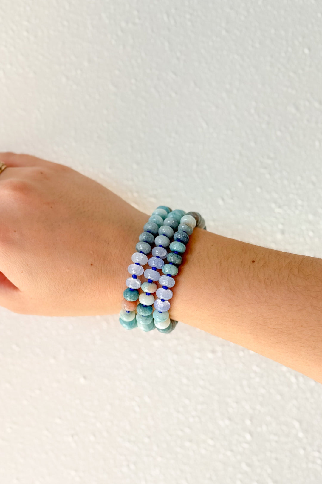 Blue Multi 3 Pack Stone Bracelets, Bracelets, Accessories, Adeline Boutique, Boutique Jewelry, Stone Bracelet