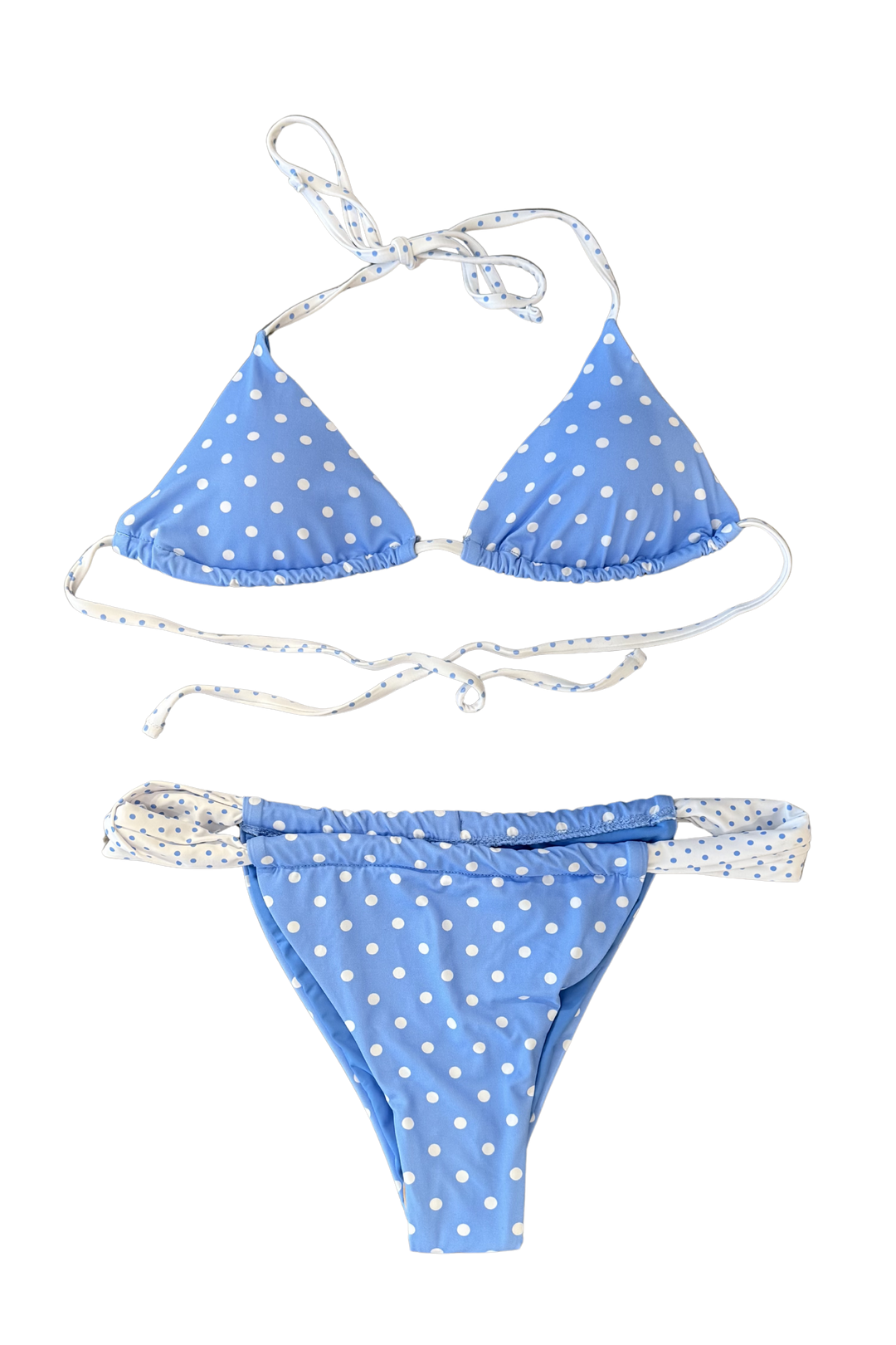 Blue polka dot bikini top, top, tops, swimsuit, swim, swimwear, swimsuits, dallas boutique, boutique, adeline boutique