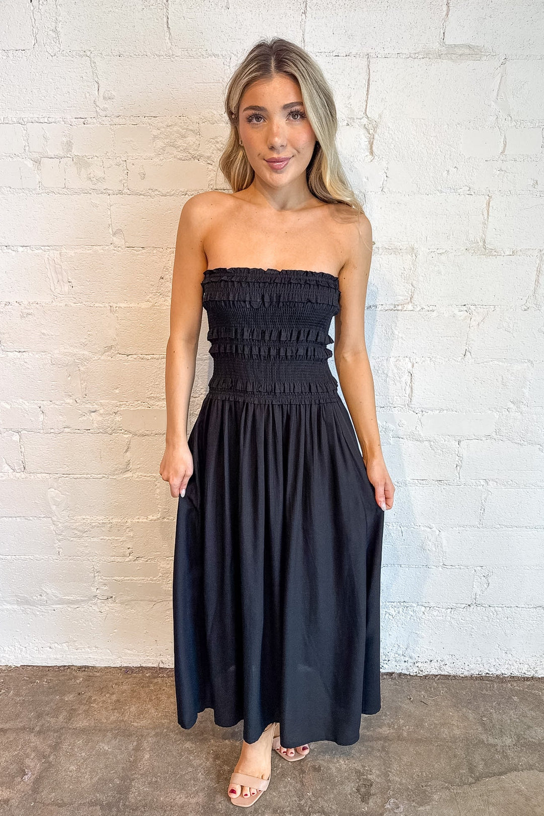 Blushing Rose Maxi Dress, Strapless Maxi Dress, Maxi Dress, Adeline Boutique, Dallas Boutique, Women's Dresses, Spring and Summer Dresses, Vacation Styles