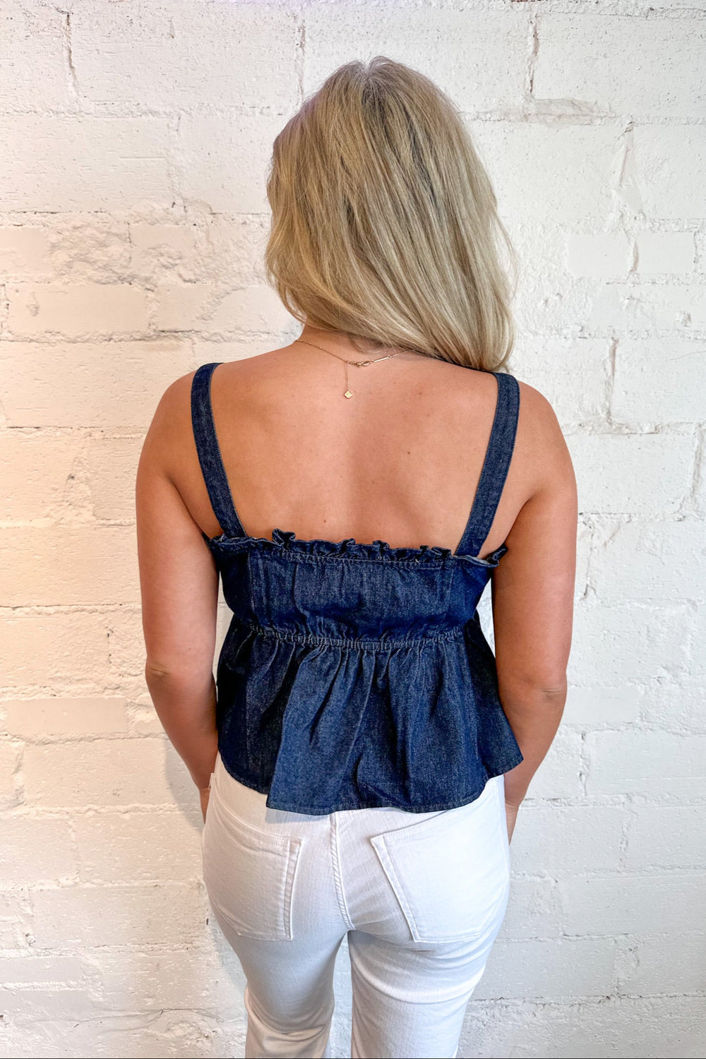 Bows & Denim Top, Bow Top, Denim Top, Adeline Boutique, Dallas Boutique, Boutique Tops, Denim Spring Tops
