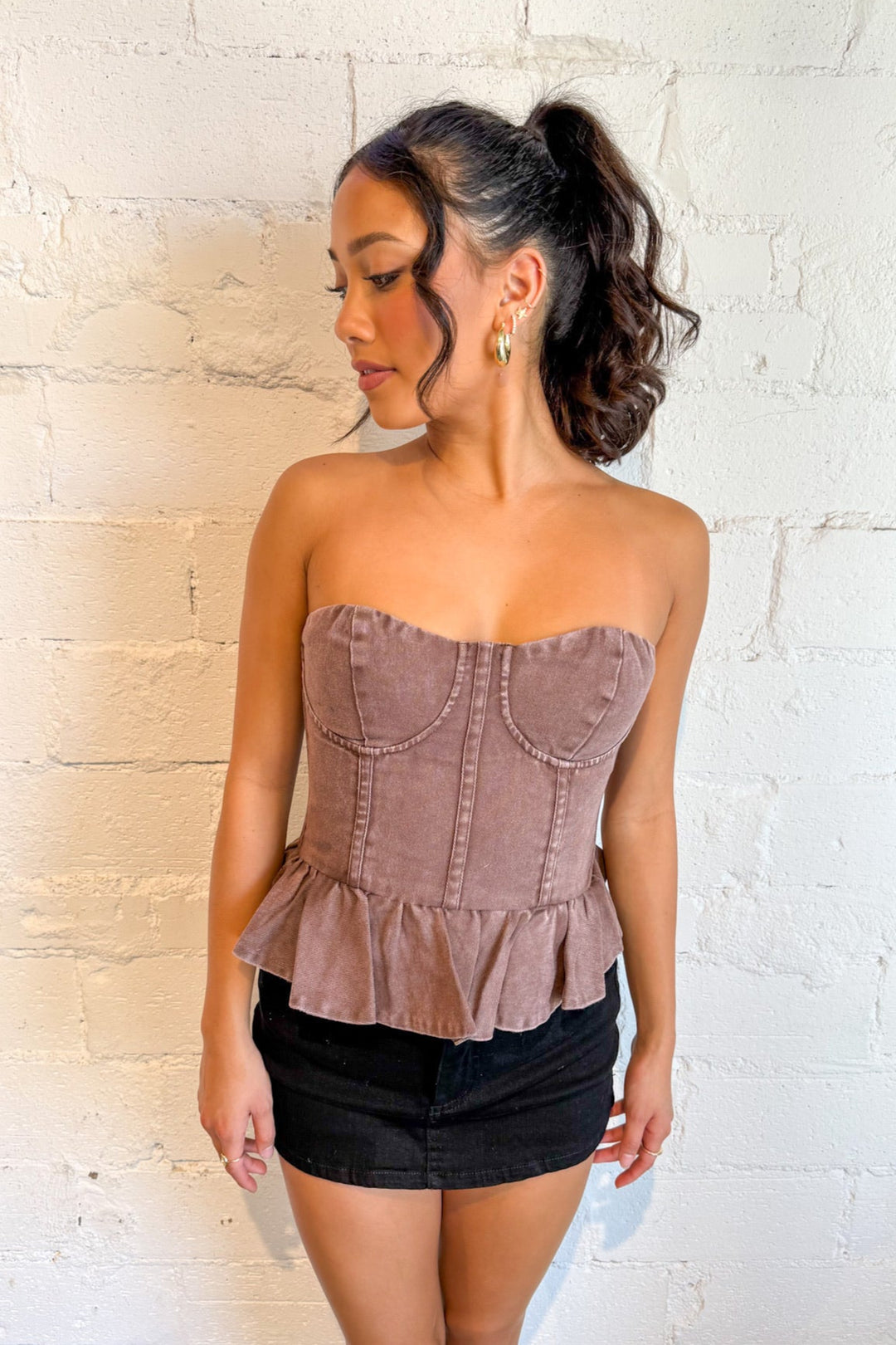 Cider Breeze Top, Tops, Strapless Top, Adeline Boutique, Dallas Boutique, Game Day Outfits