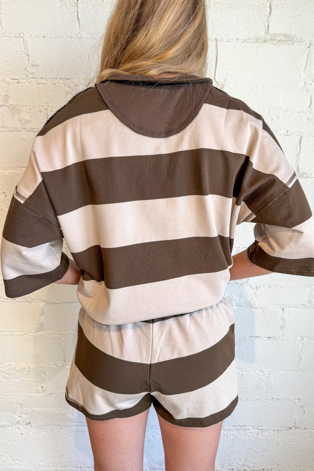 Brown Combo Lounge Shorts, Loungewear, Lounge Set, Two Piece Set, Sets, Pajamas, Short, bottoms