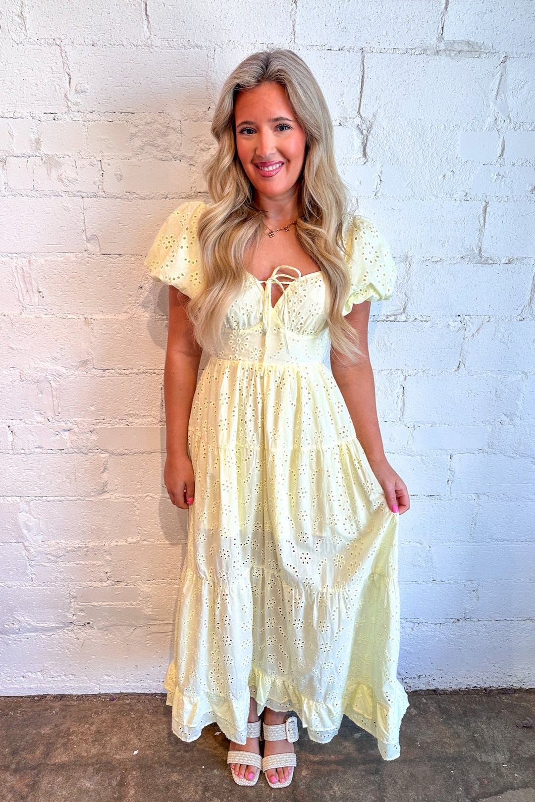 Buttercream Blossom Maxi Dress, Adeline Boutique, Maxi Dress, Yellow Sundress, Spring and Summer Sundress, Wedding Guest Dress, Easter Dress, Boutique Dresses, Dallas Boutique