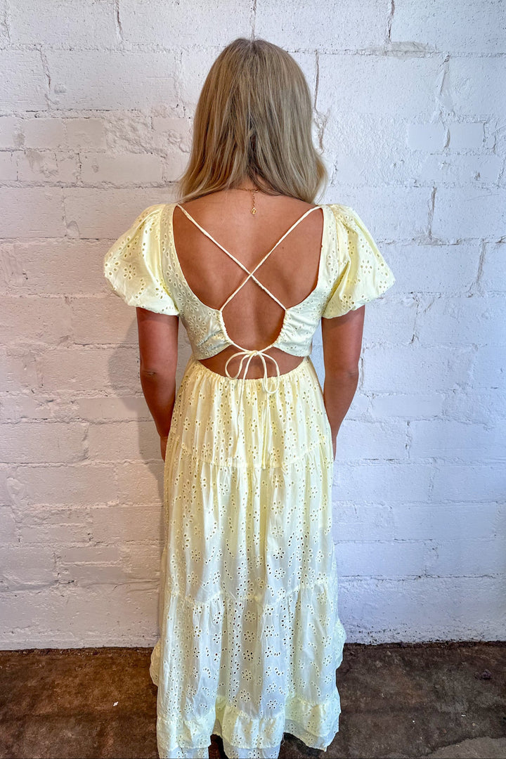 Buttercream Blossom Maxi Dress, Adeline Boutique, Maxi Dress, Yellow Sundress, Spring and Summer Sundress, Wedding Guest Dress, Easter Dress, Boutique Dresses, Dallas Boutique