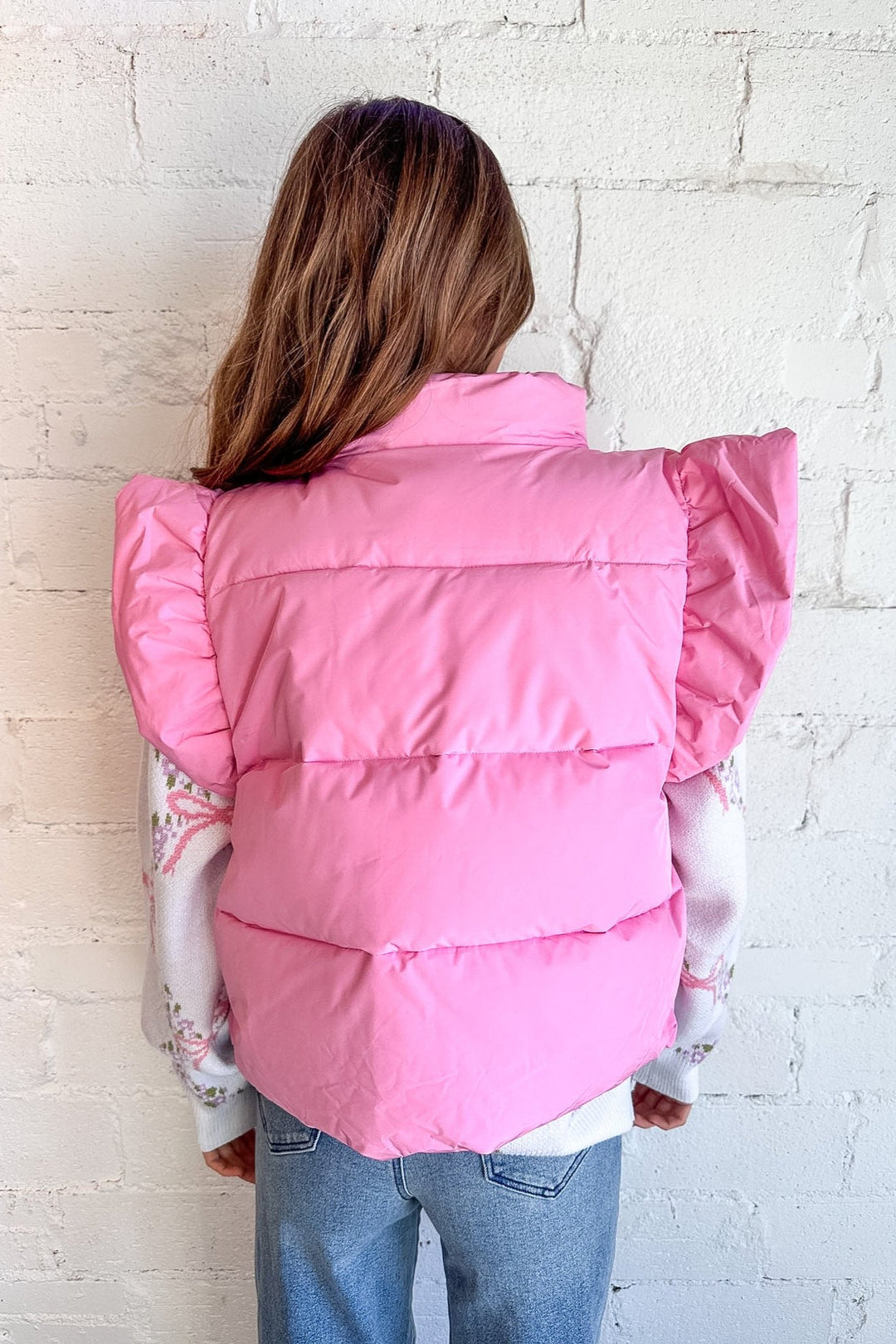 Butterfly Puffer Vest, Puffer Vest, Pink Jacket, Dallas Boutique, Adeline Boutique